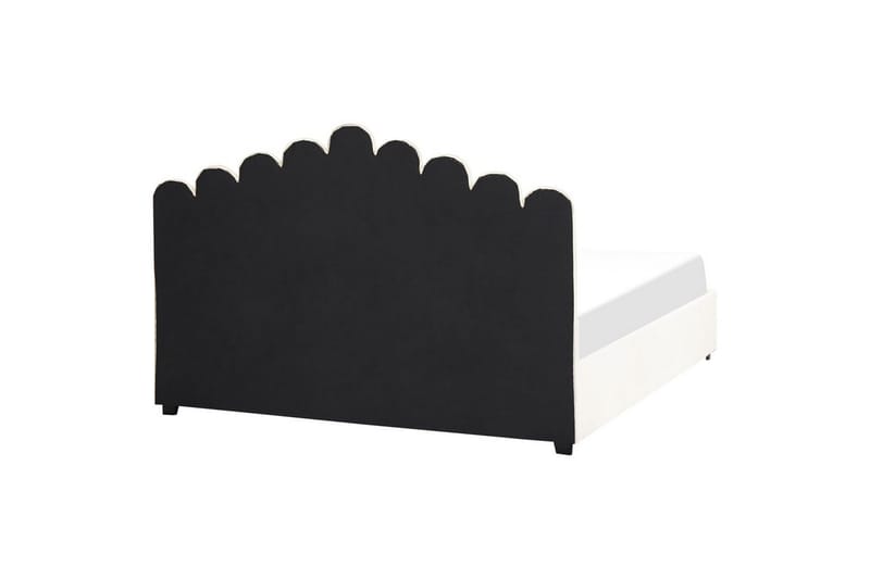 Seng med oppbevaring Vincennes - Hvit, Svart, 180x200 cm - Møbler - Senger - Sengeramme & sengestamme