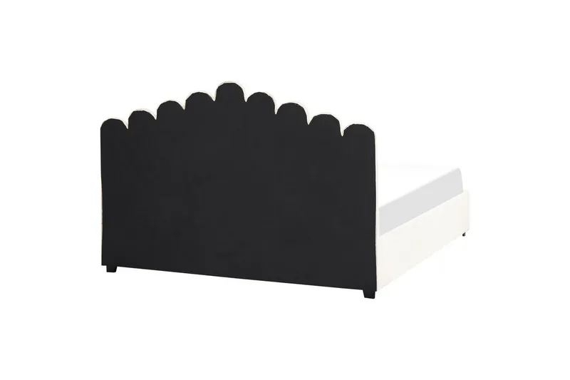 Seng med oppbevaring Vincennes - Hvit, Svart, 180x200 cm - Møbler - Senger - Sengeramme & sengestamme