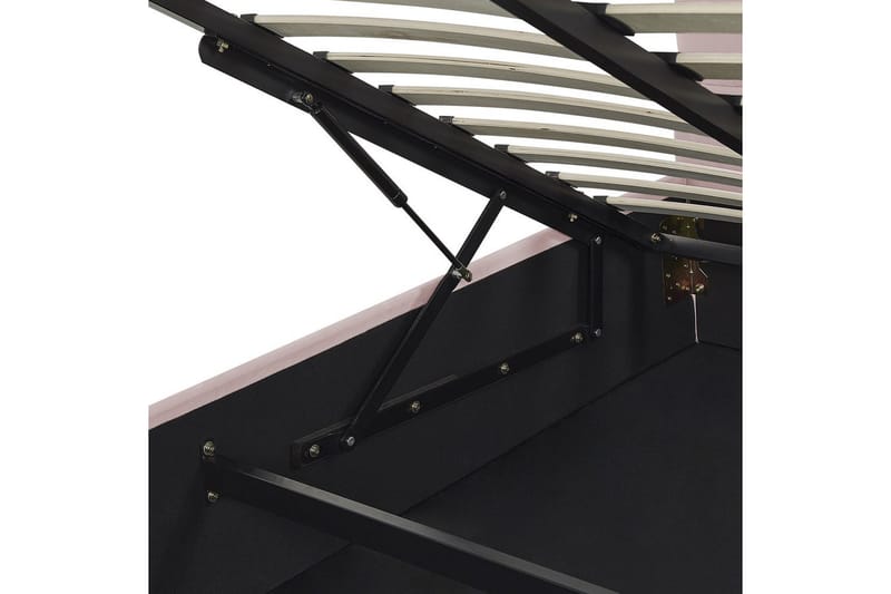 Seng med oppbevaring Vincennes - Rosa, Svart, 140x200 cm - Møbler - Senger - Sengeramme & sengestamme