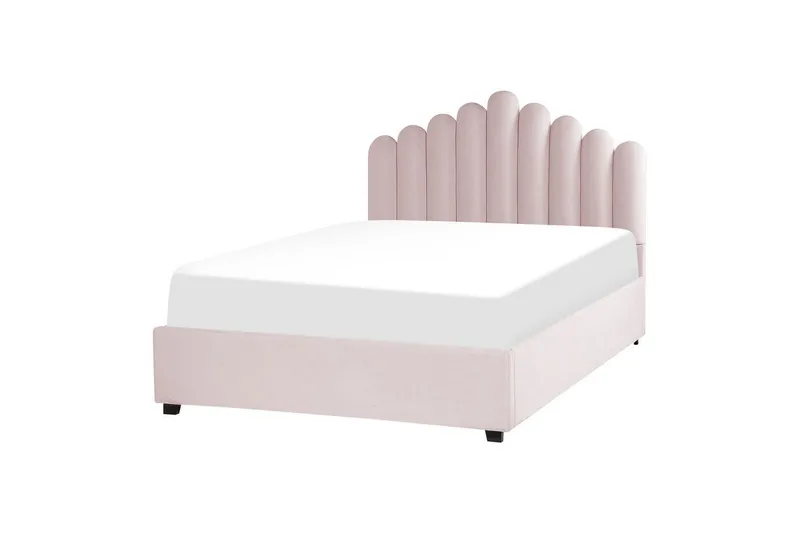 Seng med oppbevaring Vincennes - Rosa, Svart, 140x200 cm - Møbler - Senger - Sengeramme & sengestamme