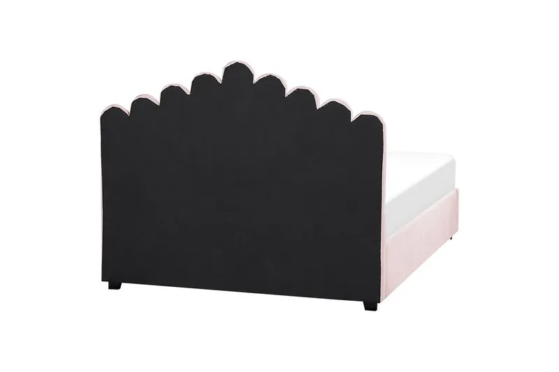 Seng med oppbevaring Vincennes - Rosa, Svart, 160x200 cm - Møbler - Senger - Sengeramme & sengestamme