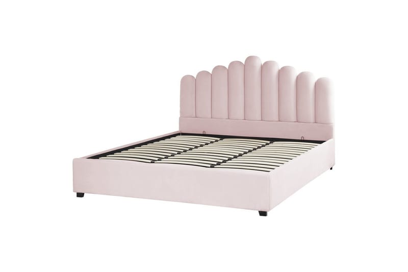 Seng med oppbevaring Vincennes - Rosa, Svart, 180x200 cm - Møbler - Senger - Sengeramme & sengestamme