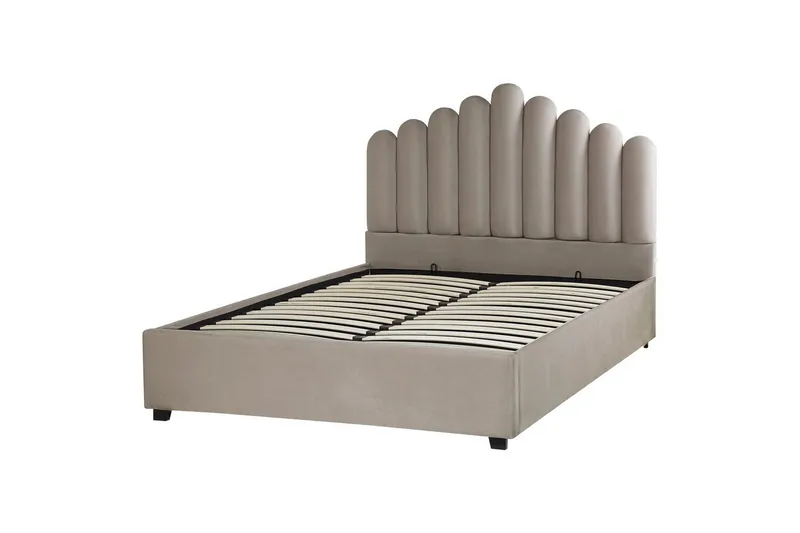 Seng med oppbevaring Vincennes - Taupe, svart, 140x200 cm - Møbler - Senger - Sengeramme & sengestamme