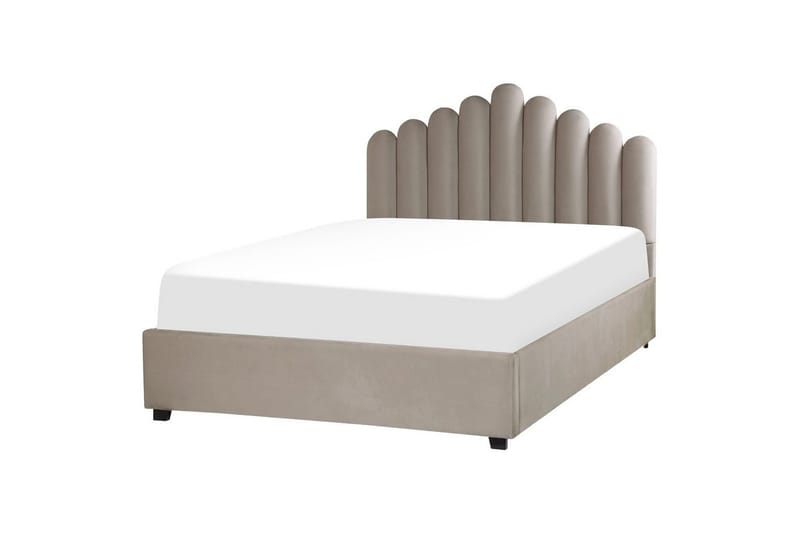 Seng med oppbevaring Vincennes - Taupe, svart, 140x200 cm - Møbler - Senger - Sengeramme & sengestamme