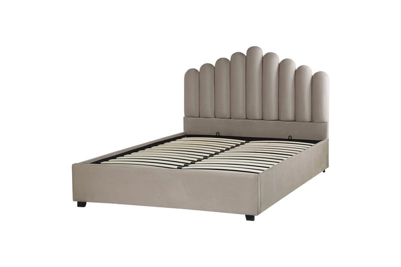 Seng med oppbevaring Vincennes - Taupe, svart, 160x200 cm - Møbler - Senger - Sengeramme & sengestamme
