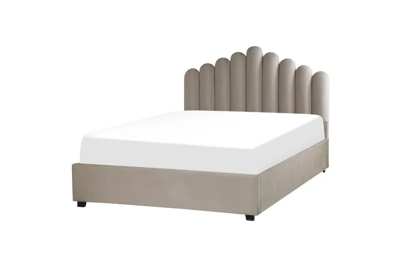 Seng med oppbevaring Vincennes - Taupe, svart, 160x200 cm - Møbler - Senger - Sengeramme & sengestamme