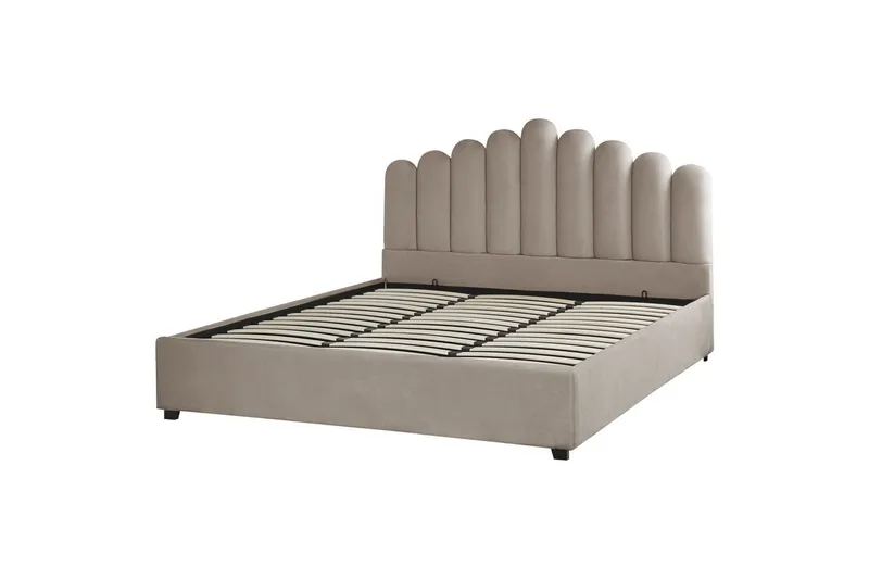 Seng med oppbevaring Vincennes - Taupe, svart, 180x200 cm - Møbler - Senger - Sengeramme & sengestamme