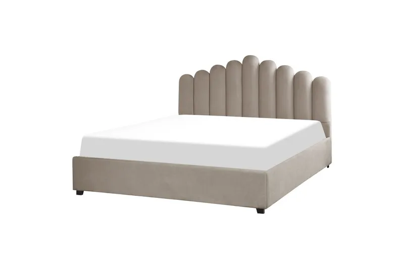 Seng med oppbevaring Vincennes - Taupe, svart, 180x200 cm - Møbler - Senger - Sengeramme & sengestamme