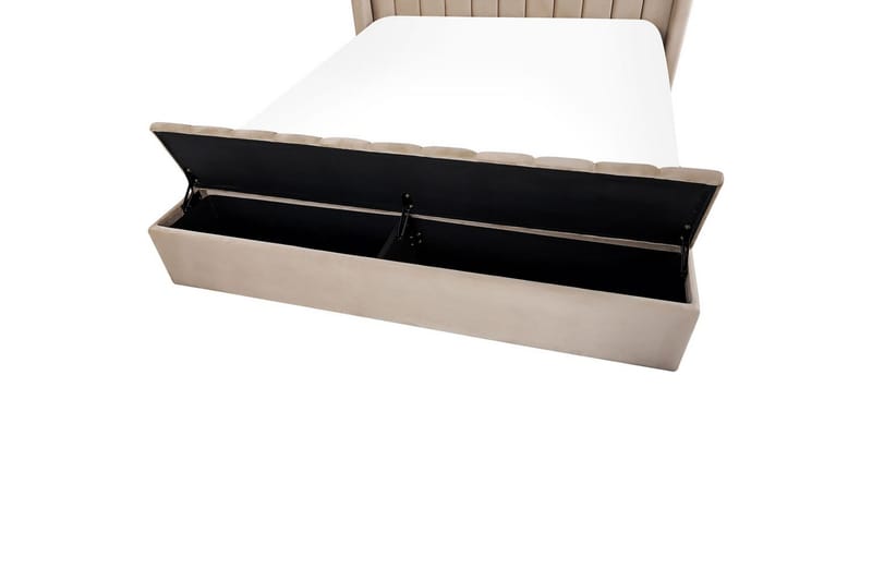 Seng med oppbevaringsbenk Noyers - Beige, 180x200 cm - Møbler - Senger - Sengeramme & sengestamme