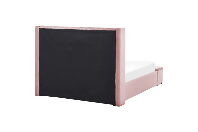 Seng med oppbevaringsbenk Noyers - Rosa, 140x200 cm - Møbler - Senger - Sengeramme & sengestamme