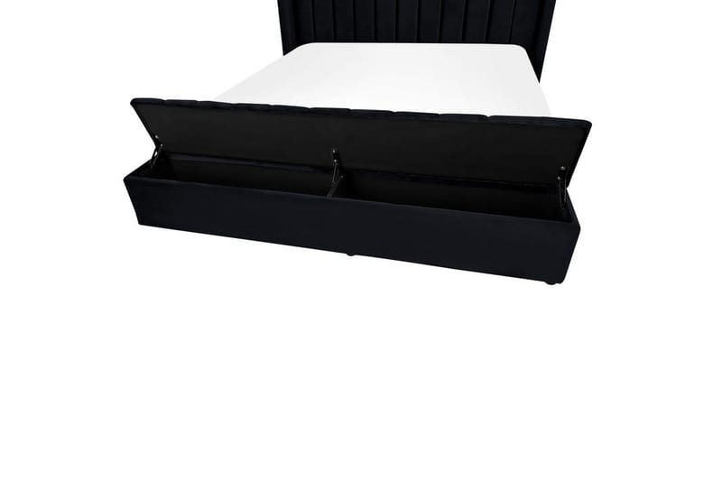 Seng med oppbevaringsbenk Noyers - Svart, 180x200 cm - Møbler - Senger - Sengeramme & sengestamme