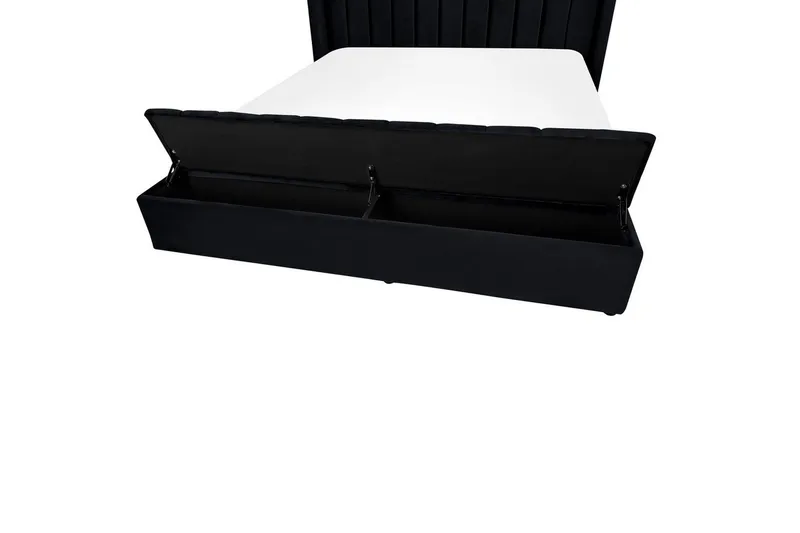 Seng med oppbevaringsbenk Noyers - Svart, 180x200 cm - Møbler - Senger - Sengeramme & sengestamme