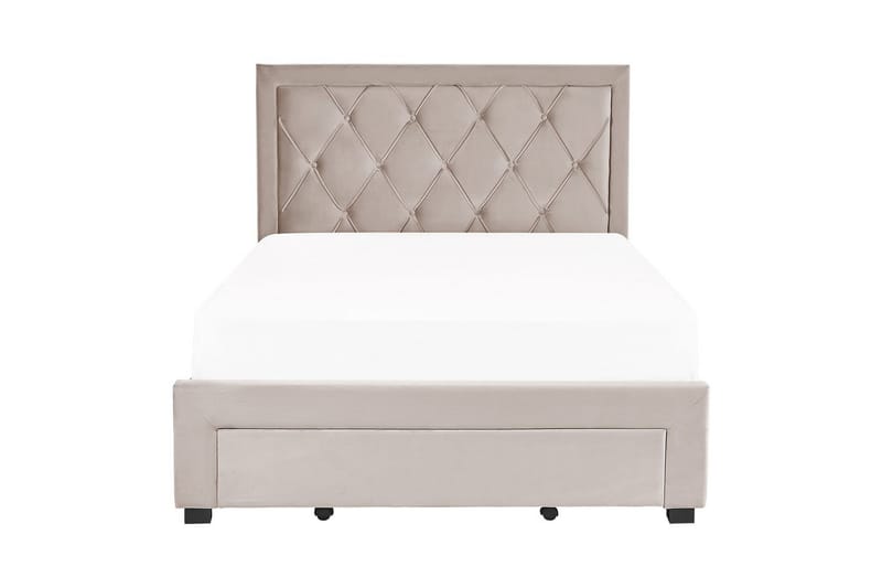 Seng med oppbevaringsskuffer Lievin - Beige, 140x200 cm - Møbler - Senger - Sengeramme & sengestamme