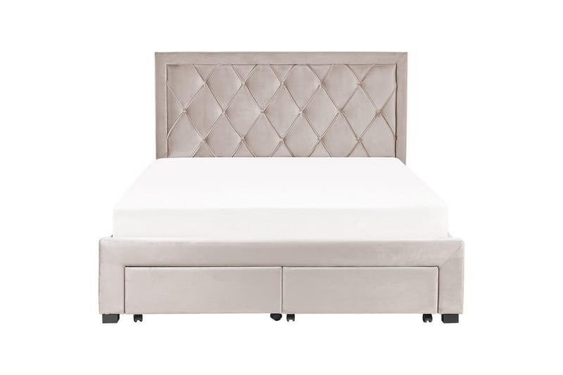 Seng med oppbevaringsskuffer Lievin - Beige, 160x200 cm - Møbler - Senger - Sengeramme & sengestamme