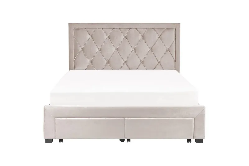 Seng med oppbevaringsskuffer Lievin - Beige, 160x200 cm - Møbler - Senger - Sengeramme & sengestamme
