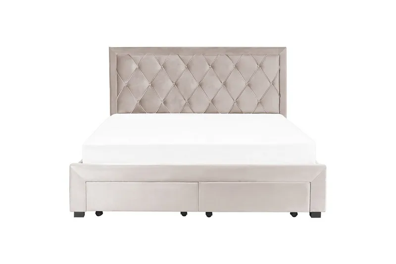 Seng med oppbevaringsskuffer Lievin - Beige, 180x200 cm - Møbler - Senger - Sengeramme & sengestamme