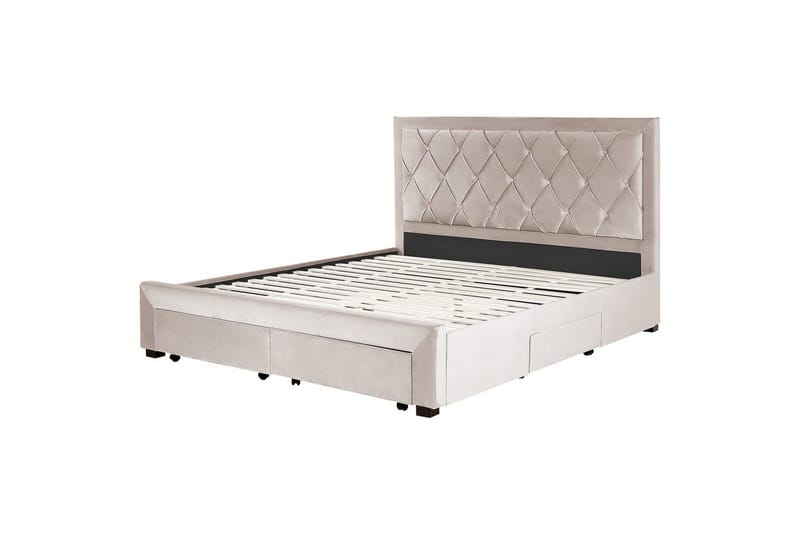 Seng med oppbevaringsskuffer Lievin - Beige, 180x200 cm - Møbler - Senger - Sengeramme & sengestamme