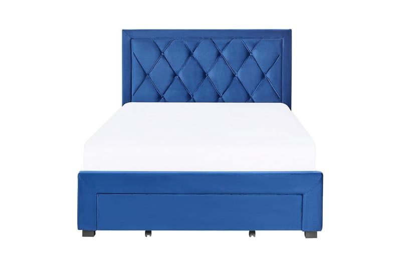 Seng med oppbevaringsskuffer Lievin - Blå, 140x200 cm - Møbler - Senger - Sengeramme & sengestamme