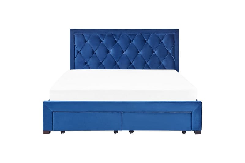Seng med oppbevaringsskuffer Lievin - Blå, 180x200 cm - Møbler - Senger - Sengeramme & sengestamme