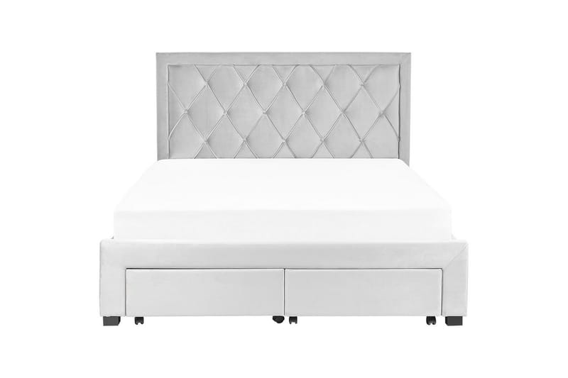 Seng med oppbevaringsskuffer Lievin - Grå, 160x200 cm - Møbler - Senger - Sengeramme & sengestamme