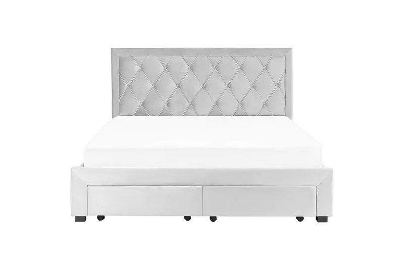 Seng med oppbevaringsskuffer Lievin - Grå, 180x200 cm - Møbler - Senger - Sengeramme & sengestamme