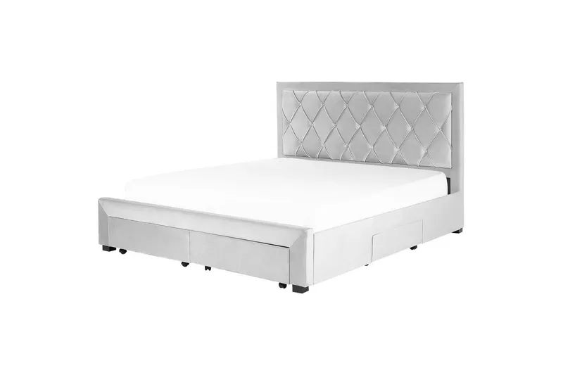 Seng med oppbevaringsskuffer Lievin - Grå, 180x200 cm - Møbler - Senger - Sengeramme & sengestamme