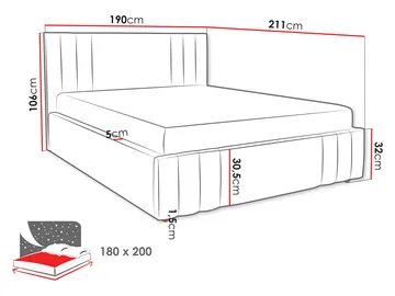 seng Ribo Nazar 225.02 180x200 - beige - Møbler - Senger - Sengeramme & sengestamme