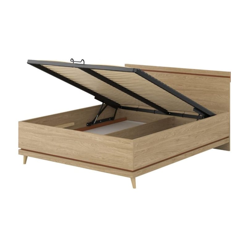 Seng Scandi med oppbevaringsløft - 160 cm, Oljet eik - Møbler - Senger - Sengeramme & sengestamme