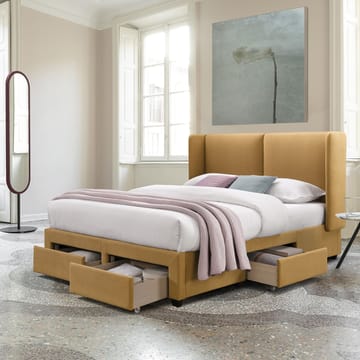 Seng Sugi med madrass Harmony Duo 160x200 cm - Gul - Møbler - Senger - Komplett sengepakke