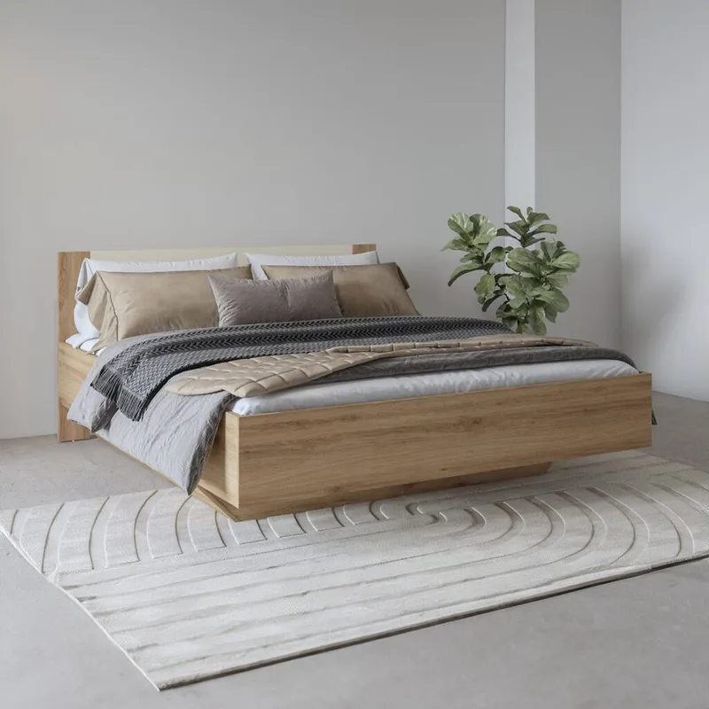 Seng Vertina med gassløfteoppbevaring, 160 cm