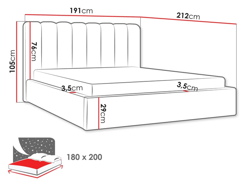 seng Polstret seng NOX st.drew Margo 227.01 180x200 cm - Møbler - Senger - Sengeramme & sengestamme