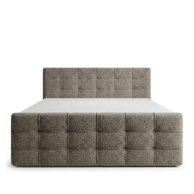 Sengepakke Kontinentalseng Elvros 140x200 cm med oppbevaring med løftemekanisme - Varm greige / lys mokka - Møbler - Senger - Kontinentalsenger