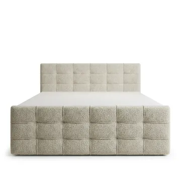 Sengepakke kontinentalseng Elvros 180x200 cm med løfteoppbevaring - Kremet ecru / lys beige - Møbler - Senger - Kontinentalsenger