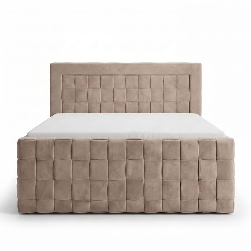 Sengepakke kontinentalseng Ryven 160x200 cm med løfteoppbevaring - varm beige/latte - Møbler - Senger - Kontinentalsenger