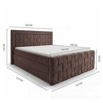 Sengepakke kontinentalseng Ryven 180x200 cm med løfteoppbevaring - Mørk espresso/mørkebrun - Møbler - Senger - Kontinentalsenger