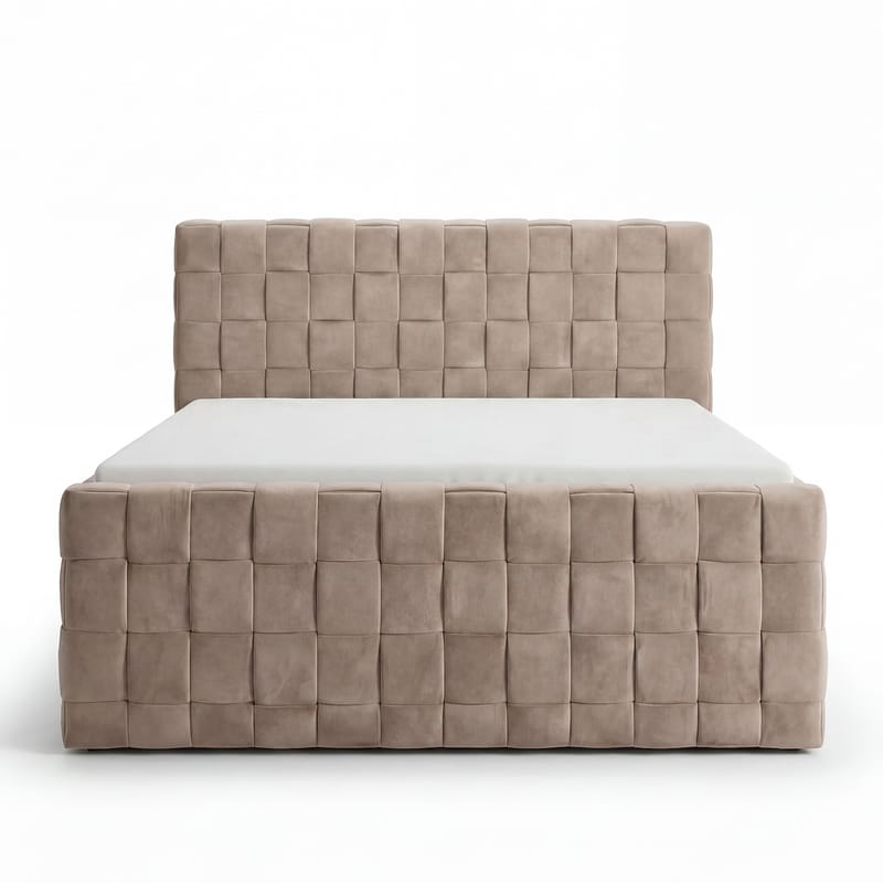 Sengepakke kontinentalseng Tyrosen 140x200 cm med skuffeoppbevaring - varm beige - Møbler - Senger - Kontinentalsenger
