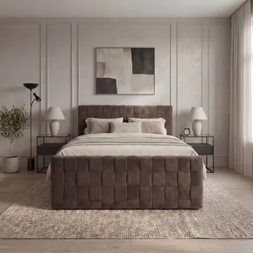 Sengepakke kontinentalseng Tyrosen 160x200 cm med skuffeoppbevaring - mørk espresso - Møbler - Senger - Kontinentalsenger