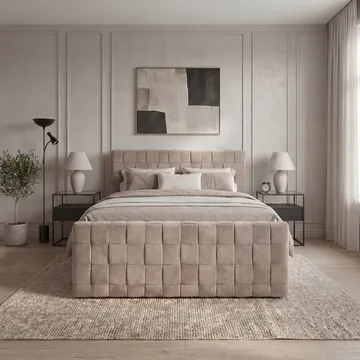Sengepakke kontinentalseng Tyrosen 160x200 cm med skuffeoppbevaring - Varm beige - Møbler - Senger - Kontinentalsenger