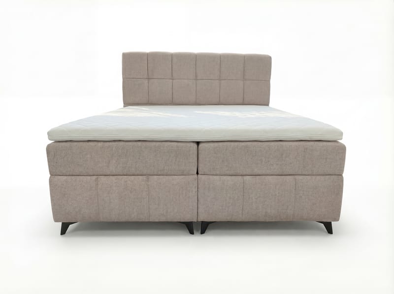 Sengepakke kontinentalseng Vyrosen 140x200 cm med løfteoppbevaring - kremet beige - Møbler - Senger - Kontinentalsenger