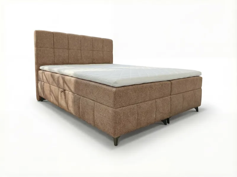 Sengepakke kontinentalseng Vyrosen 160x200 cm med løfteoppbevaring, beige