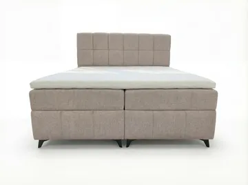 Sengepakke kontinentalseng Vyrosen 160x200 cm med løfteoppbevaring - kremet beige - Møbler - Senger - Kontinentalsenger