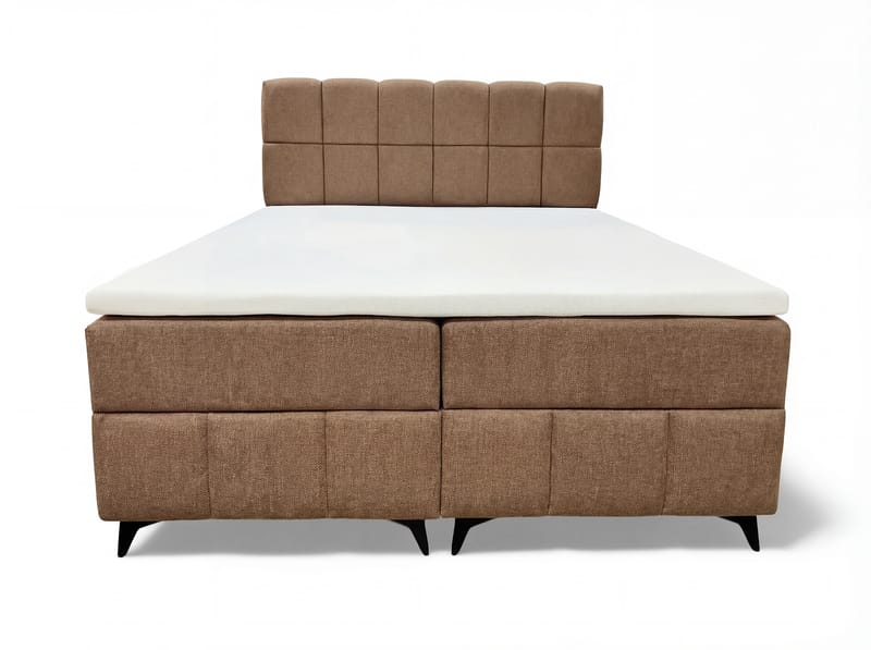 Sengepakke kontinentalseng Vyrosen 180x200 cm med løfteoppbevaring - beige - Møbler - Senger - Kontinentalsenger