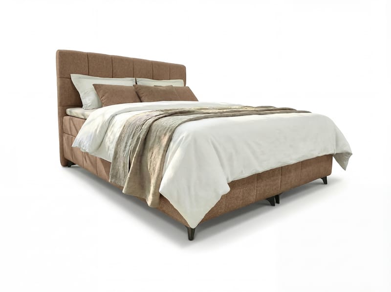 Sengepakke kontinentalseng Vyrosen 180x200 cm med løfteoppbevaring - beige - Møbler - Senger - Kontinentalsenger