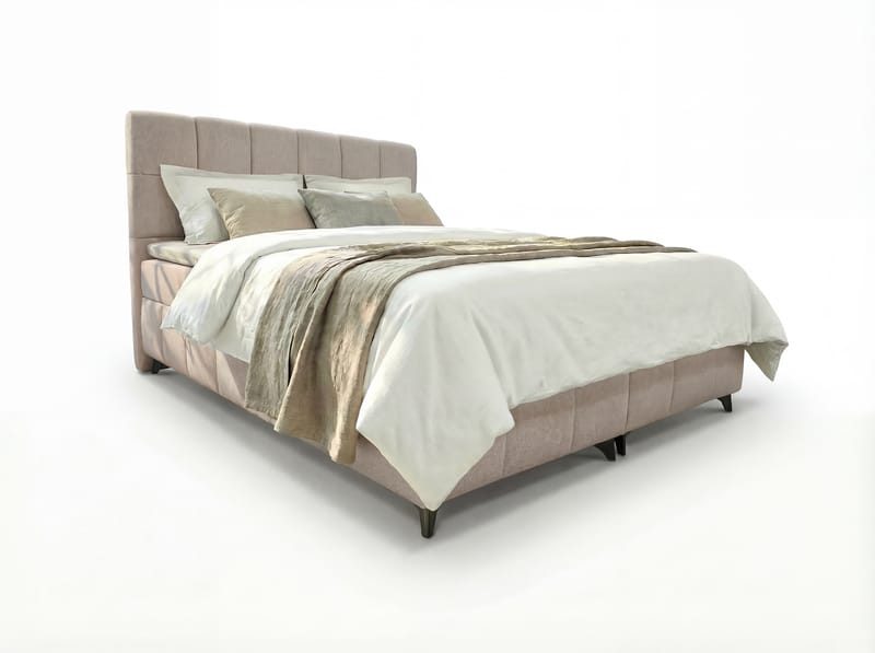Sengepakke kontinentalseng Vyrosen 180x200 cm med løfteoppbevaring - kremet beige - Møbler - Senger - Kontinentalsenger