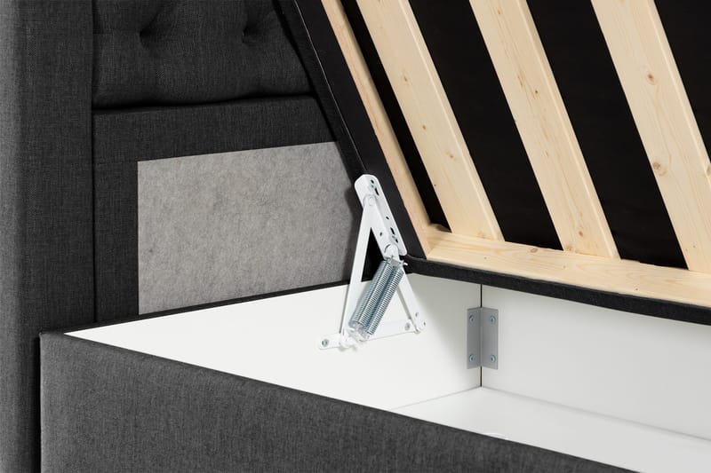 Alessia Komplett Sengpakke med Oppbevaring LED-belysning 160x200 cm - Svart - Møbler - Senger - Seng med oppbevaring