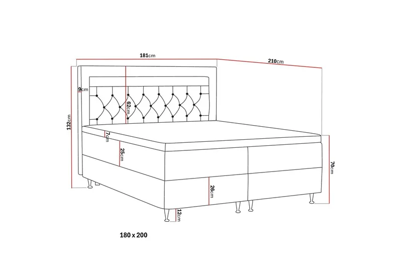 Alessia Komplett Sengpakke med Oppbevaring LED-belysning 180x200 cm - Mørkgrå Fløyel - Møbler - Senger - Seng med oppbevaring