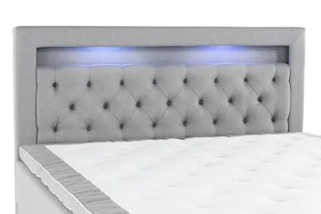 Alessia Oppbevaringsseng med LED-belysning 160x200 - Grå - Møbler - Senger - Seng med oppbevaring