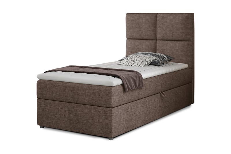 Arcore Oppbevaringsseng 90x200 cm Rutete - Brun - Møbler - Senger - Seng med oppbevaring