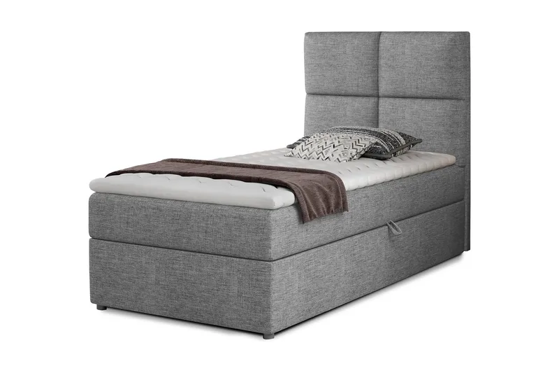 Arcore Oppbevaringsseng 90x200 cm Rutete, Grå