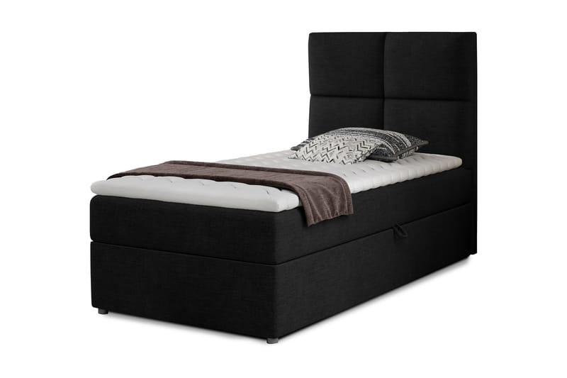 Arcore Oppbevaringsseng 90x200 cm Rutete - Svart - Møbler - Senger - Seng med oppbevaring